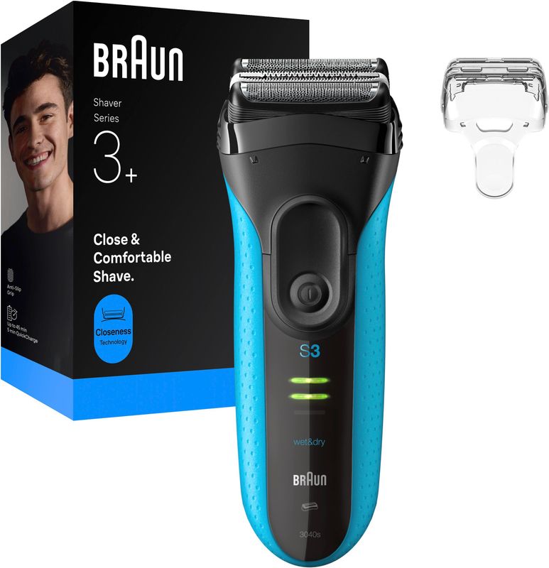 Braun - Series 3+ - Elektrisch Scheerapparaat - Blauw - Nat & Droog - 3040S