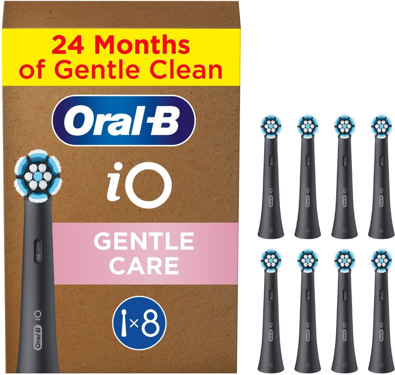 Oral-B - iO Gentle Care - Opzetborstels - Zwart - 8 Stuks