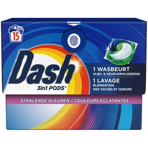 Dash - Wasmiddelcapsules 3in1 Pods - Stralende Kleuren - Voordeelverpakking - 4 x 15 stuks