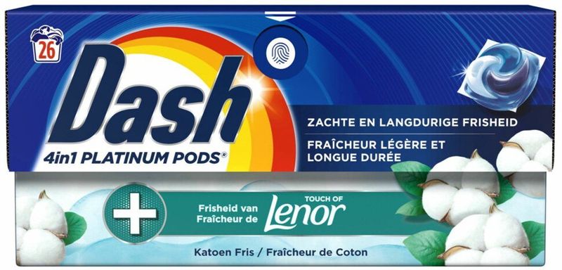 Dash - Platinum 4in1 Pods - Wasmiddelcapsules - Katoen fris - 16 Stuks