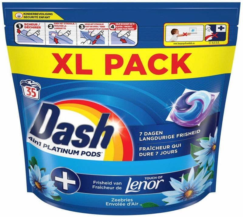 Dash - Platinum 4in1 Pods - Wasmiddel - Zeebries - 35 Stuks