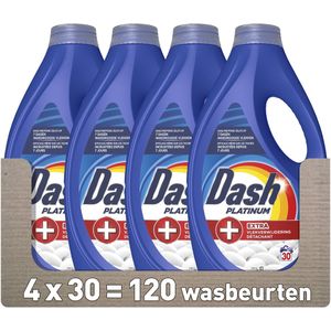 Dash - Platinum - Vloeibaar Wasmiddel - 4 x 30 Wasbeurten - Extra Vlekverwijdering