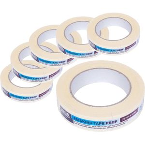 6 stuks Veba Afplaktape Masking Professional 38 mm breed - 50 meter - Voordeelverpakking