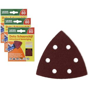 3 stuks Veba Schuurschijf met Klittenband Diamandvorm 96 mm P80 P10 - Voordeelverpakking