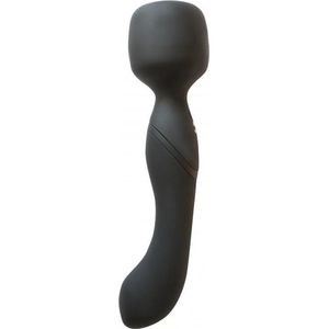 Wand Vibrator Massager - Warmtefunctie - 10 vibratiestanden - 2 motors - USB oplaadbaar - Waterdicht IPX7 - Milieuvriendelijk 100% Silicone - Lola Games Wand - Zwart