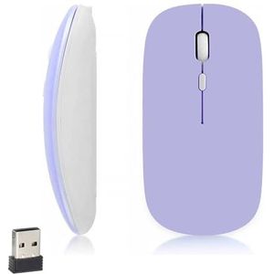 iSTYLE Draadloze Bluetooth Muis, 1600 DPI Optische Tracking, 3 knoppen, Bluetooth 5.2, Stille Muizen Compatibel voor PC, Laptop, Tablet (AA Batterij Vereist)（Paars)