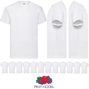 pack witte Fruit of the Loom shirts ronde hals - Valueweight