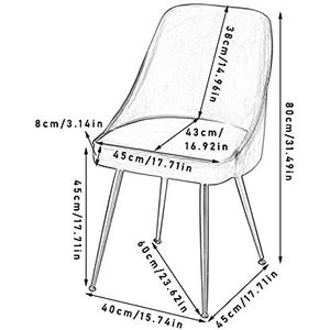 GEIRONV 1 stuks eetkamerstoel, moderne ergonomische rugleuning flanel metalen stoelbenen geschikt for cafe restaurant lounge stoel Eetstoelen (Color : Green)