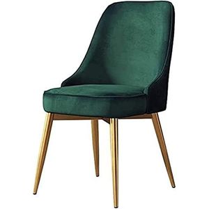 GEIRONV 1 stks moderne retro lounge stoelen, for woonkamer keuken kantoor eetkamerstoelen fluwelen zitting hoge rugleuning ontwerp woonkamer stoel Eetstoelen (Color : Green, Size : 50x52x85cm)