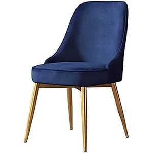 GEIRONV 1 stks moderne retro lounge stoelen, for woonkamer keuken kantoor eetkamerstoelen fluwelen zitting hoge rugleuning ontwerp woonkamer stoel Eetstoelen (Color : Blue, Size : 50x52x85cm)
