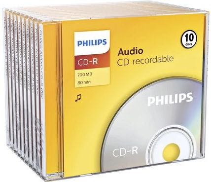 Philips - CD-R Audio - Geel - 10 Stuks - 80 Minuten