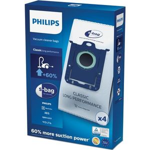 Philips - S-bag FC8021/03 - Stofzuigerzakken - 4 Stuks - S-bag Classic Long Performance