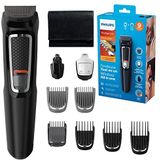 Philips Multigroom Series 3000 - 9 Hulpstukken - Zelfslijpende stalen mesjes - 60 Minuten draadloos te gebruiken - Afspoelbare opzetstukken - Inclusief neus en oortrimmer - MG3740/15