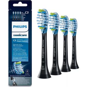 Philips - Sonicare Opzetborstels - Premium Plaque Defence - Zwart - 4 Stuks