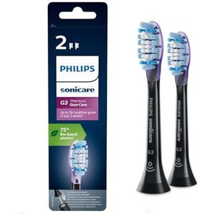 Philips Sonicare G3 Premium Gum Care Elektrische tandenborstelkoppen voor schone tanden en gezond tandvlees, zwart (model HX9052/33)