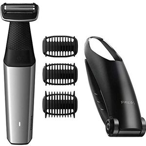 Philips Bodygroom Series 5000 - Te gebruiken onder de douche - 60 Minuten draadloos te gebruiken - 3 Opzetbare trimkammen - Extra lang opzetstuk voor je rug - Ergonomische handgreep - BG5020/15