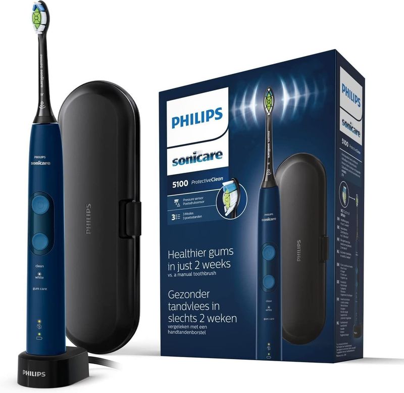 Philips 5100 series HX6851/53 elektrische tandenborstel Volwassene Sonische tandenborstel Blauw