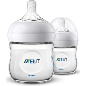 Philips Avent Natural babyfles – SCF030/27 babyfles (0m+) voor langzame toevoer – 2 stuks