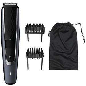 Philips BEARDTRIMMER Series 5000 BT5502/13 baardhaarverwijderaar, zwart, 0,4 mm, 2 cm, 0,2 mm, lange baard, knoppen, draaibaar, zwart