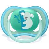 Philips Avent Ultra Air Fopspeen - Ouder dan 18 Maanden - 2 Speentjes - Blauw/Groen Dino/Koala - SCF349/11