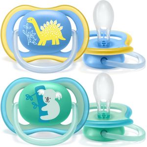 Philips Avent Ultra Air Fopspeen - Ouder dan 18 Maanden - 2 Speentjes - Blauw/Groen Dino/Koala - SCF349/11