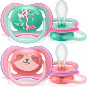 Avent Fopspeen Ultra Air giraf/kat +18M 2 stuks