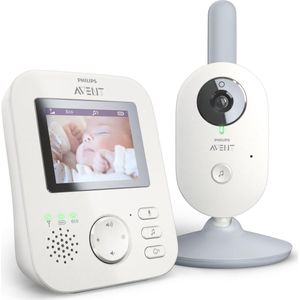 Philips Avent SCD833/01 - Beeldbabyfoon met Camera - 2,7 inch LCD-scherm - Wit Lichtgrijs