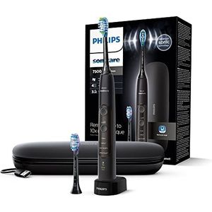 Philips Sonicare ExpertClean 7500 - Elektrische tandenborstel met 1 G3 Premium Gum Care-opzetborstel en 1 C3 Premium Plaque Defense-opzetborstel, reisetui, zwart (model HX9631/16)