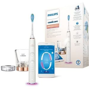 Philips Sonicare DiamondClean Smart HX9901/63 Elektrische tandenborstel met gepersonaliseerde trainings-app, druksensor, 4 modi, 3 intensiteiten en bekeroplader, roségoud