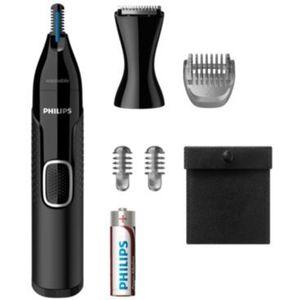 Philips Neustrimmer 5000 Serie - Trim neus-, oor- en wenkbrauwhaar - Volledig afspoelbaar - Huidbeschermer - Roestvrijstalen messen - Geschikt voor onder de douche - Precisiekam - Reisetui - NT5650/16