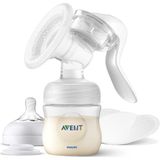 Philips AVENT Handmilchpumpe für einfaches Abpumpen und Füttern, Manuell, Transparent, Weiß