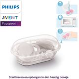 Philips Avent Ultra Air fopspeen voor 6-18 maanden, orthodontisch en 0% BPA, 2-delig, met sterilisatie- en transportbox, SCF080/18