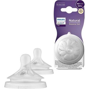 Philips Avent Natuurlijke Zuigreflex – Snelheid 2, 0+ maanden, 2 stuks - SCY962/02 - Flesspenen