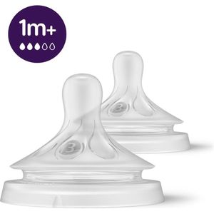 Philips Avent Natuurlijke Zuigreflex – Snelheid 3, 1+ maanden+, 2 stuks - SCY963/02 - Flesspenen