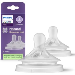 Philips Avent Natuurlijke Zuigreflex – Snelheid 5, 6+ maanden, 2 stuks - SCY965/02 - Flesspenen