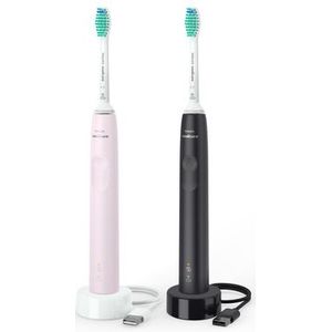 Philips - Sonicare Series 3100 - Elektrische Tandenborstel - Zwart & Roze - Duopack
