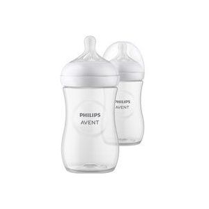 Philips Avent Natural Response Babyfles - 2 Flessen - 260 ml - 1+ maanden - Snelheid 3-speen - SCY903/02