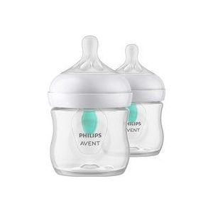 Philips Avent Natural Response-babyfles - 2 Babymelkflessen van 125 ml met AirFree-opening, BPA-vrij, voor pasgeboren baby's van 0 maanden en ouder (model SCY670/02)