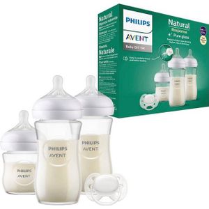 Philips Avent Natural Response Glazen Fles - Startersset voor pasgeboren baby's SCD878/11