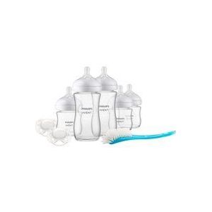 Philips Avent Natural 3.0 Starterset Glas – 5 Babyflessen + Fopspenen & Flessenborstel – Voor Pasgeborenen – BPA-vrij