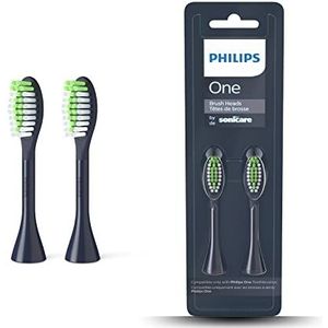 Philips One opzetborstel voor elektrische tandenborstel - Set van 2 - Kleur marineblauw (BH1022/04)