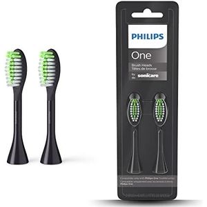 Philips One opzetborstel voor elektrische tandenborstel - Set van 2 - Kleur zwart (BH1022/06)