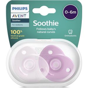 Philips Avent Soothie Heart, ontworpen rond de natuurlijke contouren van het gezicht van de baby, gemaakt van silicone van medische kwaliteit, 2 stuks, SCF099/22,Lichtroze/Framboosroze