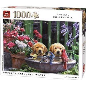 King Puzzel Dieren Hondjes drinken water- Puppies Drinking Water - 1000 Stuks