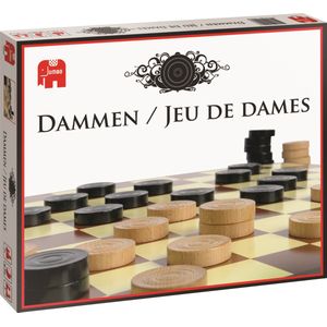 Jumbo - Dammen - Bordspel - Kartonnen Dambord - 40 Houten Schijven
