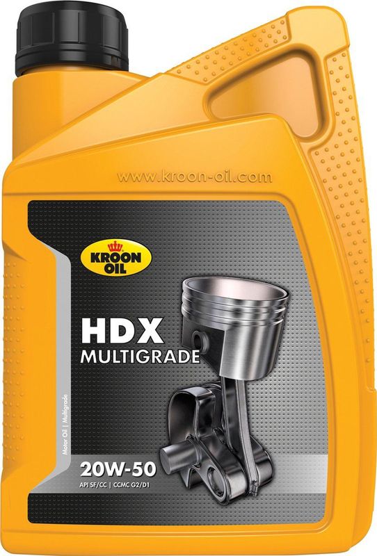 Kroon Oil - HDX 20W50 - Motorolie - 1L - Hoogwaardige Basisoliën