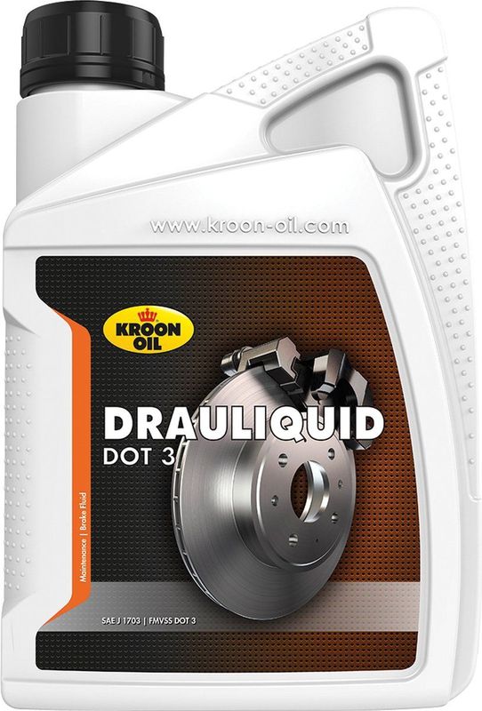 Kroon-Oil - Drauliquid DOT 3 - Remvloeistof - 1L - Synthetisch