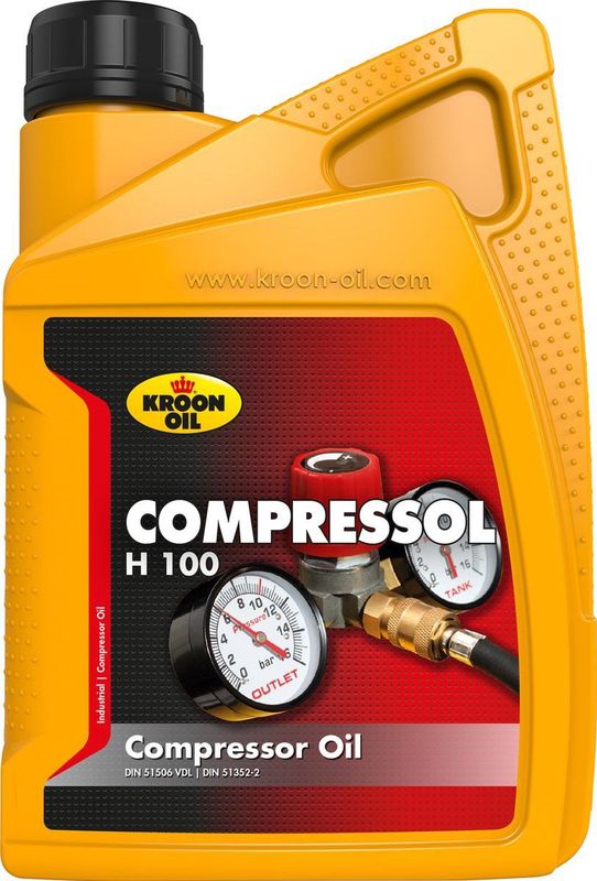 Kroon-Oil - Compressol H100 - Compressorolie - 1 L - Hoog Doorgeraffineerd