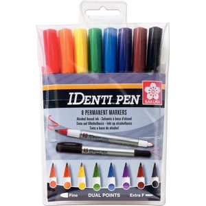 Sakura IDenti Pen 8 Markers - Dubbelpunt - Alcoholbasis