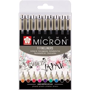 Sakura Pigma Micron 05 Tasche mit 9 Farben